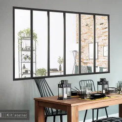 Verrière<Verrière 6 carreaux transparents, coloris noir mat H108 x l.183cm