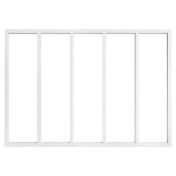 Verrière 5 carreaux transparents, coloris blanc H108 x l.153cm- Verrière