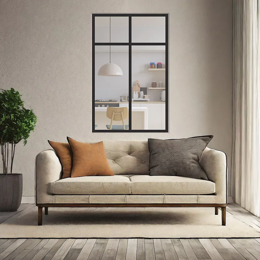 MySystem Verrière<Verrière 2 sections avec imposte - L x H : 69 x 125 cm - Laqué noir 9005 granité - vitrages inclus