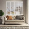 MySystem Verrière 4 sections avec imposte - L x H : 135 x 110 cm - Laqué blanc 9003 granité - vitrages inclus- Verrière