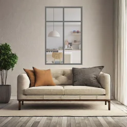 MySystem Verrière<Verrière 2 sections avec imposte - L x H : 69 x 125 cm - Laqué gris 7016 granité - vitrages inclus