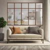 MySystem Verrière 5 sections avec imposte - L x H : 168 x 110 cm - Laqué effet rouille granité - vitrages inclus- Verrière