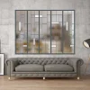 MySystem Verrière 5 verres Chicago - L x H : 168 x 125 cm - Laqué gris 7016 granité - verre Sahara inclus- Verrière