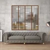 MySystem Verrière<Verrière 4 verres Chicago - L x H : 135 x 125 cm - Laqué effet rouille granité - verre Sahara inclus