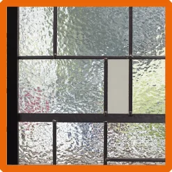 MySystem Verrière<Verrière 3 verres Chicago - L x H : 102 x 125 cm - Laqué effet rouille granité - verre Clair inclus