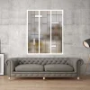 MySystem Verrière 3 verres Chicago - L x H : 102 x 125 cm - Laqué blanc 9003 granité - verre Sahara inclus- Verrière