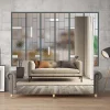 MySystem Verrière 6 verres Chicago - L x H : 201 x 125 cm - Laqué gris 7016 granité - verre Sahara inclus- Verrière