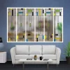 MySystem Verrière<Verrière 6 verres Indiana - L x H : 201 x 125 cm - Laqué blanc 9003 granité - verre Sahara inclus