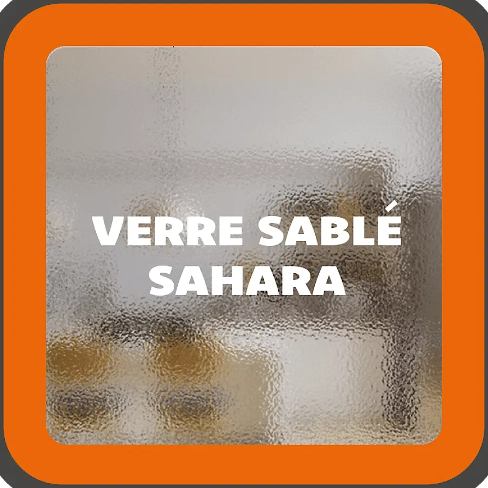 MySystem Verrière<Verrière 6 verres Indiana - L x H : 201 x 125 cm - Laqué effet rouille granité - verre Sahara inclus