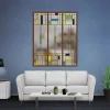 MySystem Verrière<Verrière 3 verres Indiana - L x H : 102 x 125 cm - Laqué effet rouille granité - verre Sahara inclus