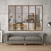 MySystem Verrière 5 verres Mackintosh - L x H : 168 x 125 cm - Laqué effet rouille granité - verre Clair inclus- Verrière