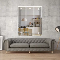 MySystem Verrière<Verrière 3 verres Mackintosh - L x H : 102 x 125 cm - Laqué blanc 9003 granité - verre Clair inclus