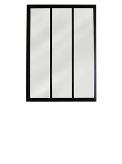 Verrière acier noir 3 vitrages opales H.105 x l.83 cm- Verrière
