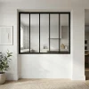 Verrière acier noir 5 vitrages transparents H 105 X L 135 cm- Verrière