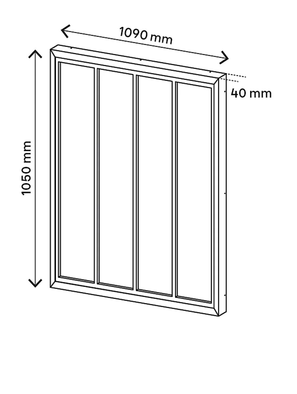Verrière acier noir 4 vitrages transparents H 105 X L 109 cm- Verrière
