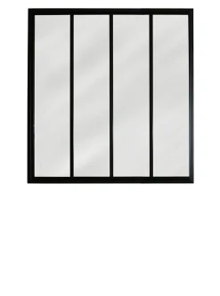 Verrière acier noir 4 vitrages opales H.105 x l.109 cm- Verrière