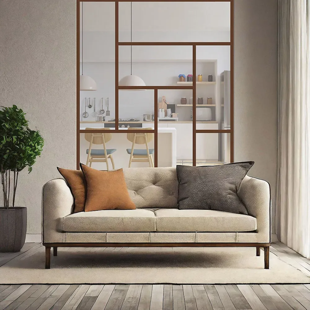 MySystem Verrière<Verrière ArtDéco 8 - L x H : 150 x 170 cm - Laqué effet rouille granité - vitrages inclus