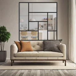 MySystem Verrière<Verrière ArtDéco 8 - L x H : 150 x 150 cm - Laqué noir 9005 granité - vitrages inclus