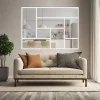 MySystem Verrière<Verrière ArtDéco 8 - L x H : 170 x 125 cm - Laqué blanc 9003 granité - vitrages inclus