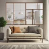 MySystem Verrière ArtDéco 7 - L x H : 210 x 125 cm - Laqué effet rouille granité - vitrages inclus- Verrière