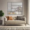 MySystem Verrière ArtDéco 8 - L x H : 150 x 125 cm - Laqué gris 7016 granité - vitrages inclus- Verrière