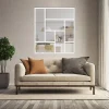 MySystem Verrière<Verrière ArtDéco 8 - L x H : 110 x 125 cm - Laqué blanc 9003 granité - vitrages inclus