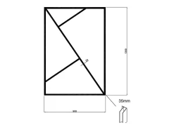 Vente-unique Verrière asymétrique en aluminium thermolaqué - L90 x H130 - FAZENDA- Verrière