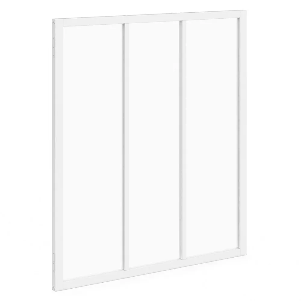 IDMarket Verrière<Verrière atelier 3 vitrages L. 93 x H. 108 cm en métal blanc et verre trempé