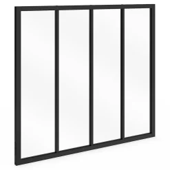IDMarket Verrière<Verrière atelier 4 vitrages L. 116 x H.108 cm en métal noir et verre trempé