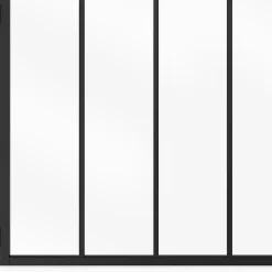IDMarket Verrière<Verrière atelier 4 vitrages L. 116 x H.108 cm en métal noir et verre trempé
