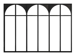 Vente-unique Verrière atelier art déco en aluminium thermolaqué 180x130 cm - Noir - ARCADEA- Verrière