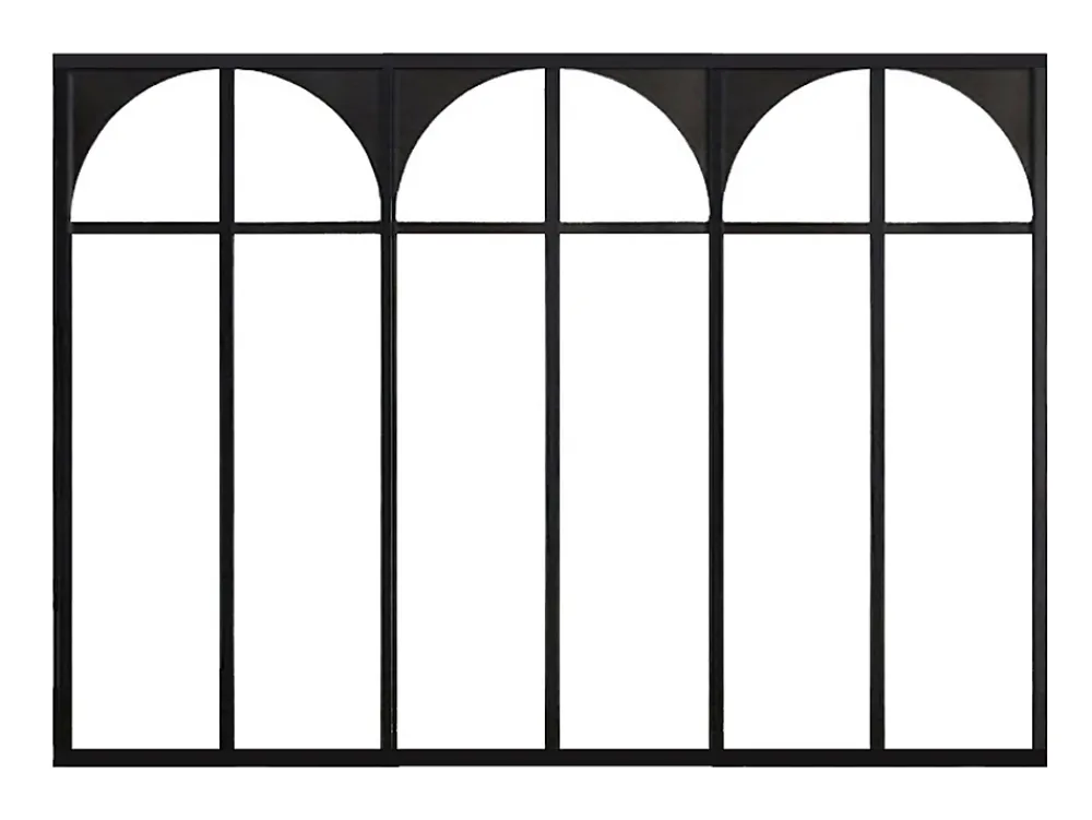 Vente-unique Verrière atelier art déco en aluminium thermolaqué 180x130 cm - Noir - ARCADEA- Verrière