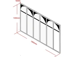 Vente-unique Verrière atelier art déco en aluminium thermolaqué 180x130 cm - Noir - ARCADEA- Verrière