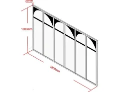 Vente-unique Verrière atelier art déco en aluminium thermolaqué 180x130 cm - Noir - ARCADEA- Verrière
