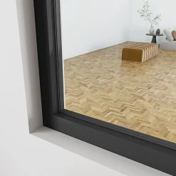 AICA Sanitaire Verrière<Verrière Atelier Coulissante en Aluminium Noir- L123xH108cm,4 Panneaux en 4mm Verre Trempé,Séparation Élégante Cuisine/Salon