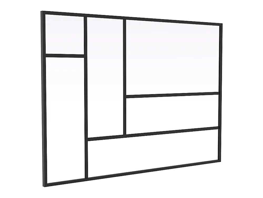 Vente-unique Verrière atelier design en aluminium thermolaqué 180x130 cm - Noir - ARTENA- Verrière