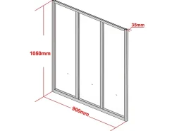 Vente-unique Verrière<Verrière atelier en aluminium thermolaqué - 90x105 cm - Blanc - BAYVIEW
