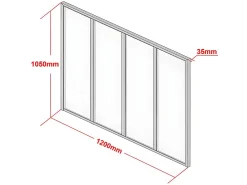 Vente-unique Verrière<Verrière atelier en aluminium thermolaqué - 120x105 cm - Blanc - BAYVIEW