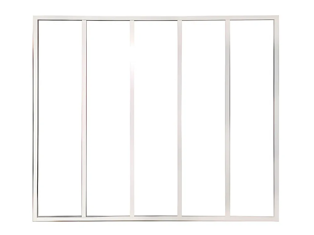 Vente-unique Verrière atelier en aluminium thermolaqué - 150x130 cm - Blanc - BAYVIEW- Verrière