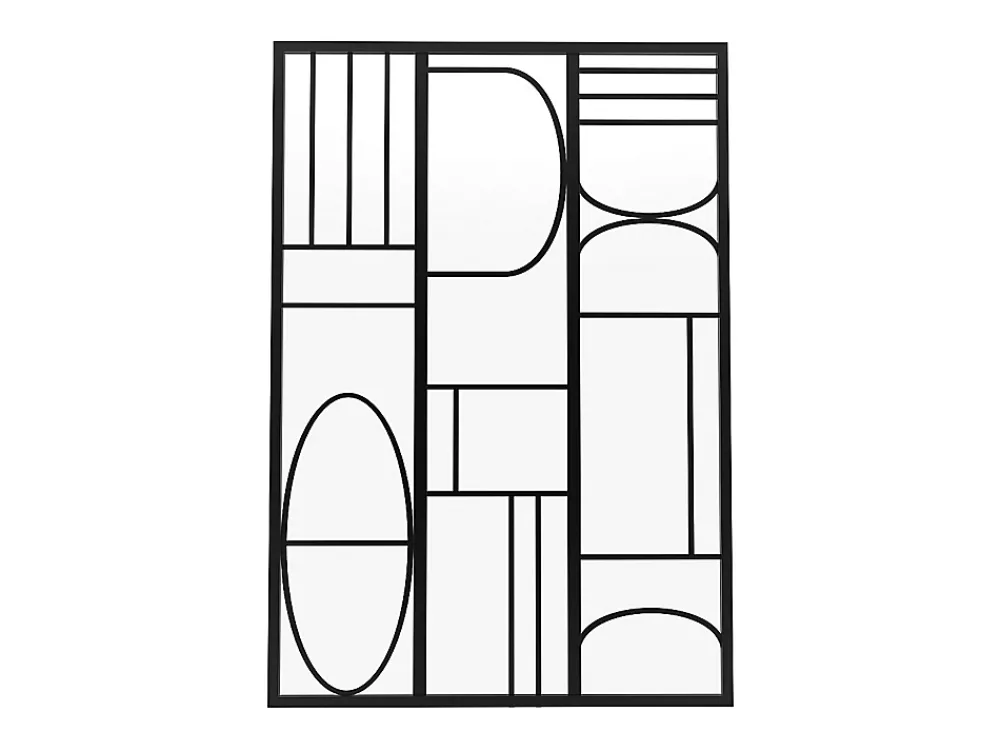 Vente-unique Verrière<Verrière atelier en aluminium thermolaqué style art déco - 90x130 cm - Noir - COUBARTA