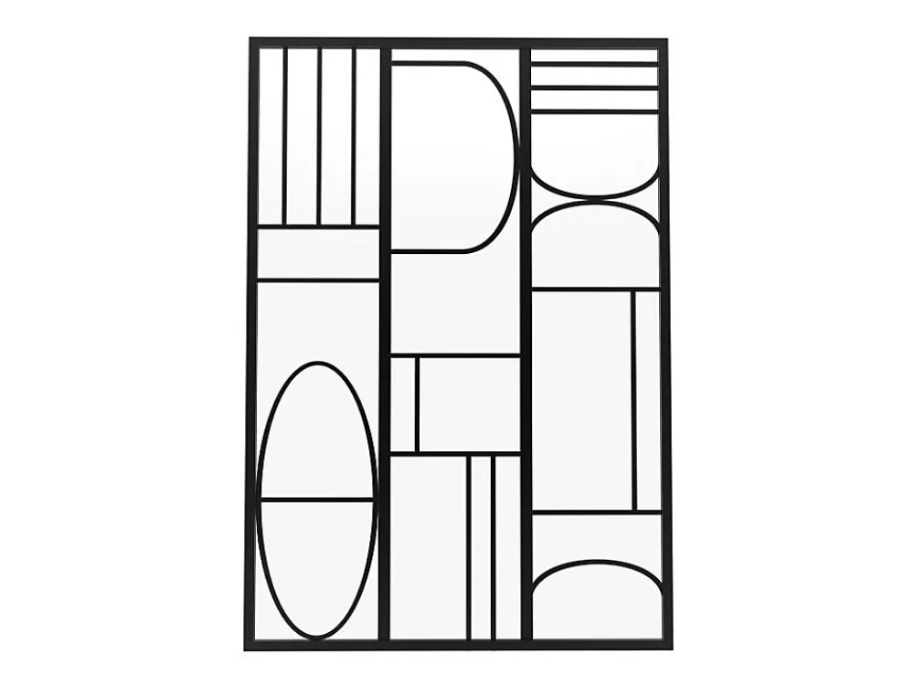 Vente-unique Verrière<Verrière atelier en aluminium thermolaqué style art déco - 90x130 cm - Noir - COUBARTA