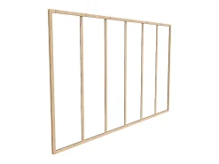 Vente-unique Verrière atelier en aluminium thermolaqué - 180x105 cm - Naturel clair - BAYVIEW- Verrière
