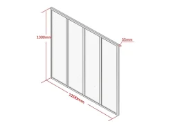 Vente-unique Verrière atelier en aluminium thermolaqué - 120x130 cm - Blanc - BAYVIEW- Verrière