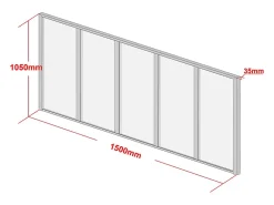 Vente-unique Verrière<Verrière atelier en aluminium thermolaqué et verre dépoli - 150x105 cm - Noir - BAYVIEW