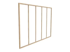 Vente-unique Verrière atelier en aluminium thermolaqué - 150 x 105 cm - Naturel clair - BAYVIEW- Verrière