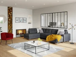 Vente-unique Verrière<Verrière atelier en aluminium thermolaqué - 150x130 cm - Noir - BAYVIEW