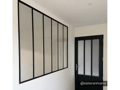Vente-unique Verrière<Verrière atelier en aluminium thermolaqué - 180x130 cm - Noir - BAYVIEW
