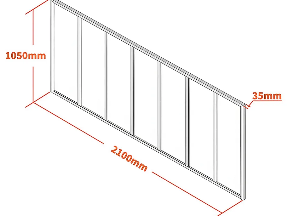 Vente-unique Verrière atelier en aluminium thermolaqué - 210x105 cm - Noir - BAYVIEW- Verrière