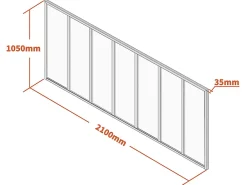 Vente-unique Verrière<Verrière atelier en aluminium thermolaqué - 210x105 cm - Blanc - BAYVIEW