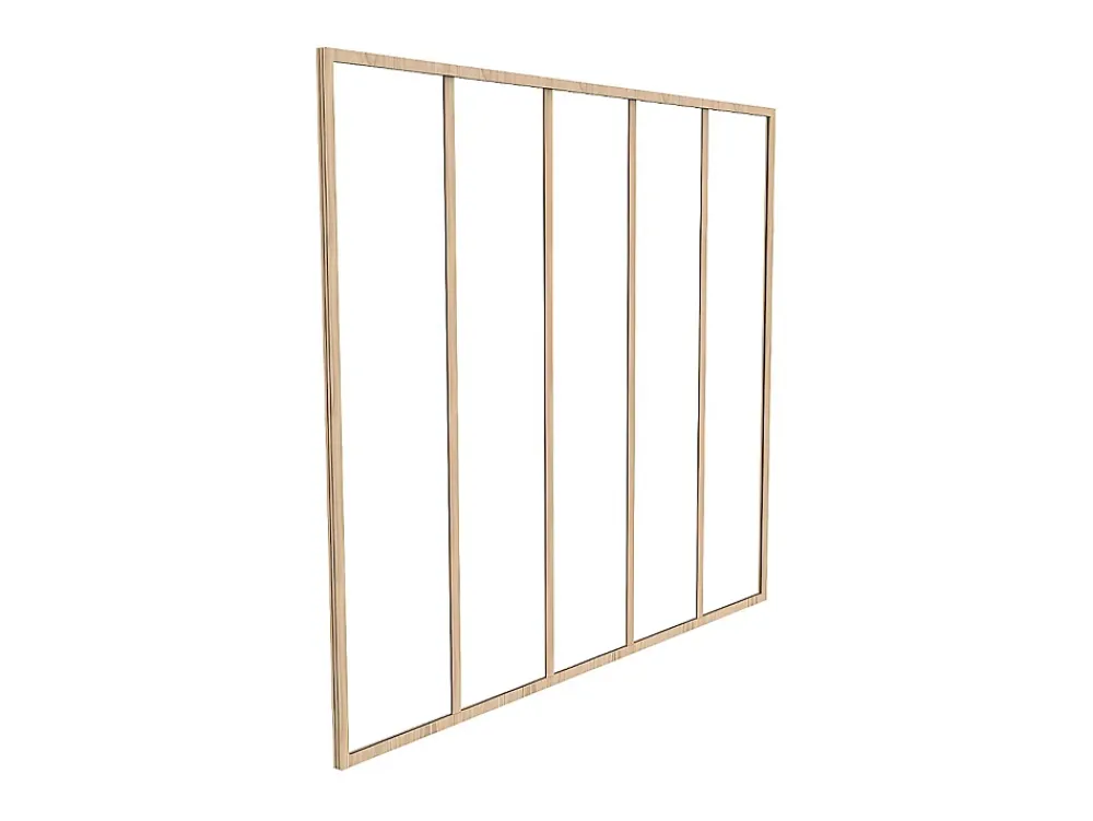 Vente-unique Verrière atelier en aluminium thermolaqué - 150x130 cm - Naturel clair - BAYVIEW- Verrière